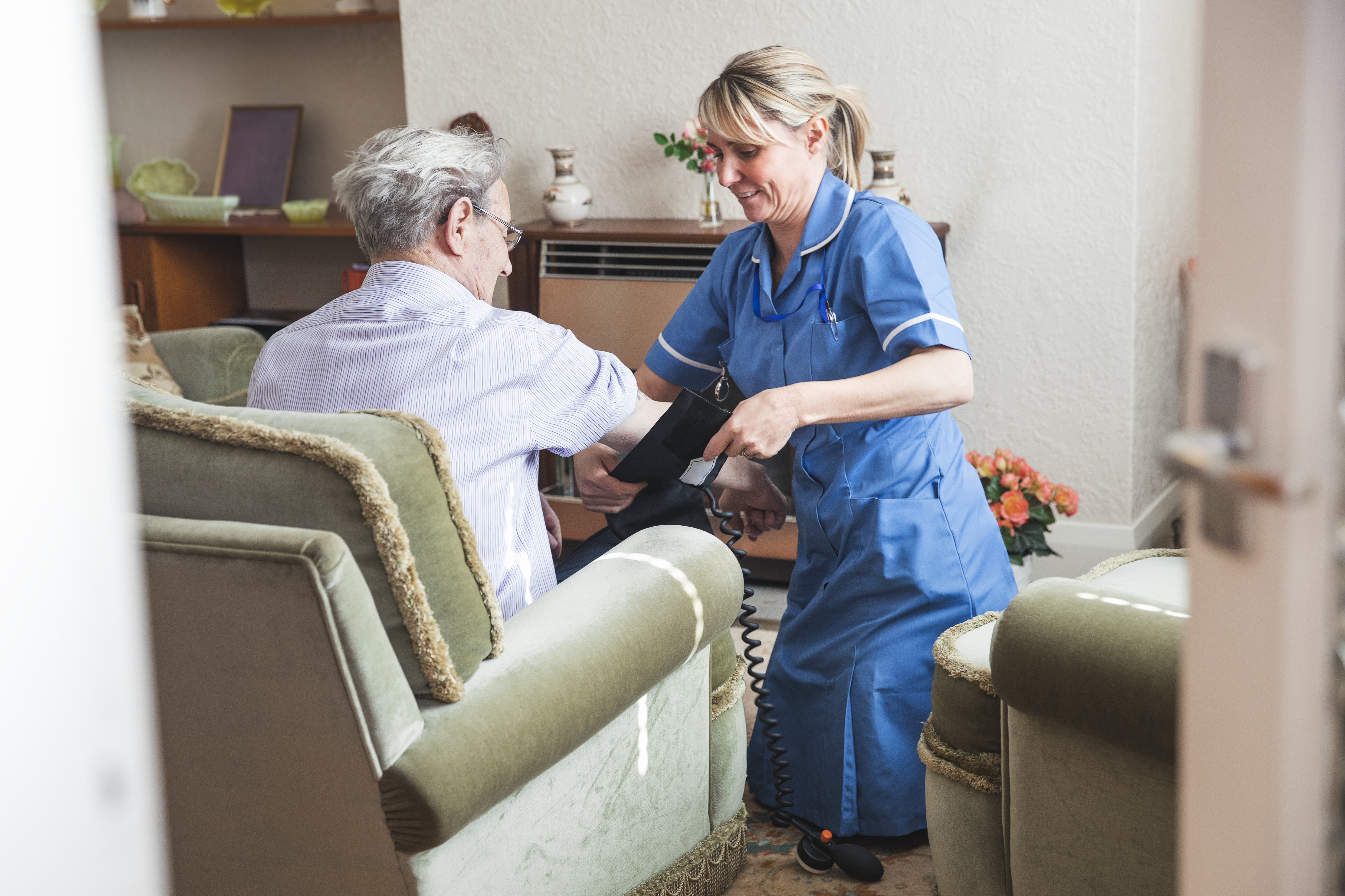 A carer visiting a patient